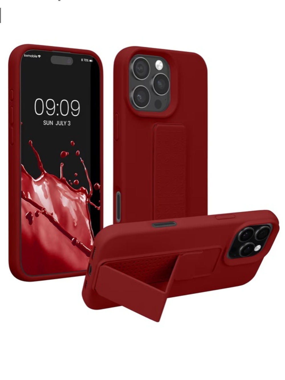 Rhubarb Red iPhone 16 Pro Case with Hand Strap & Stand - NWT